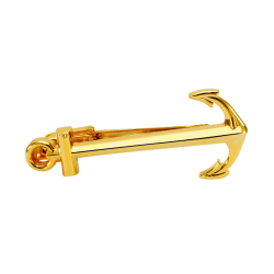 Gold anchor tie clip