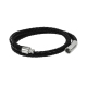 Duo bracelet braided leather and steel