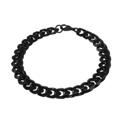 Black wide stainless steel bracelet