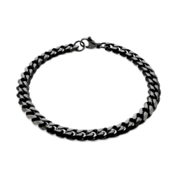 Black link bracelet 7mm